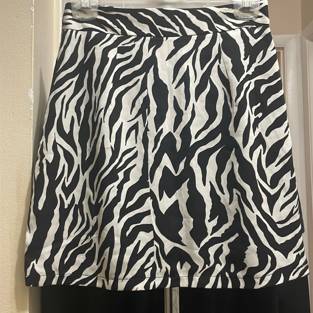 Nasty Gal Collection Women's Zebra Animal Print Midi Skirt Size:4